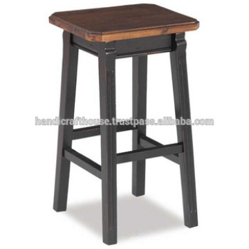 Industrial Vintage Metal Wood Top High Bar Stool